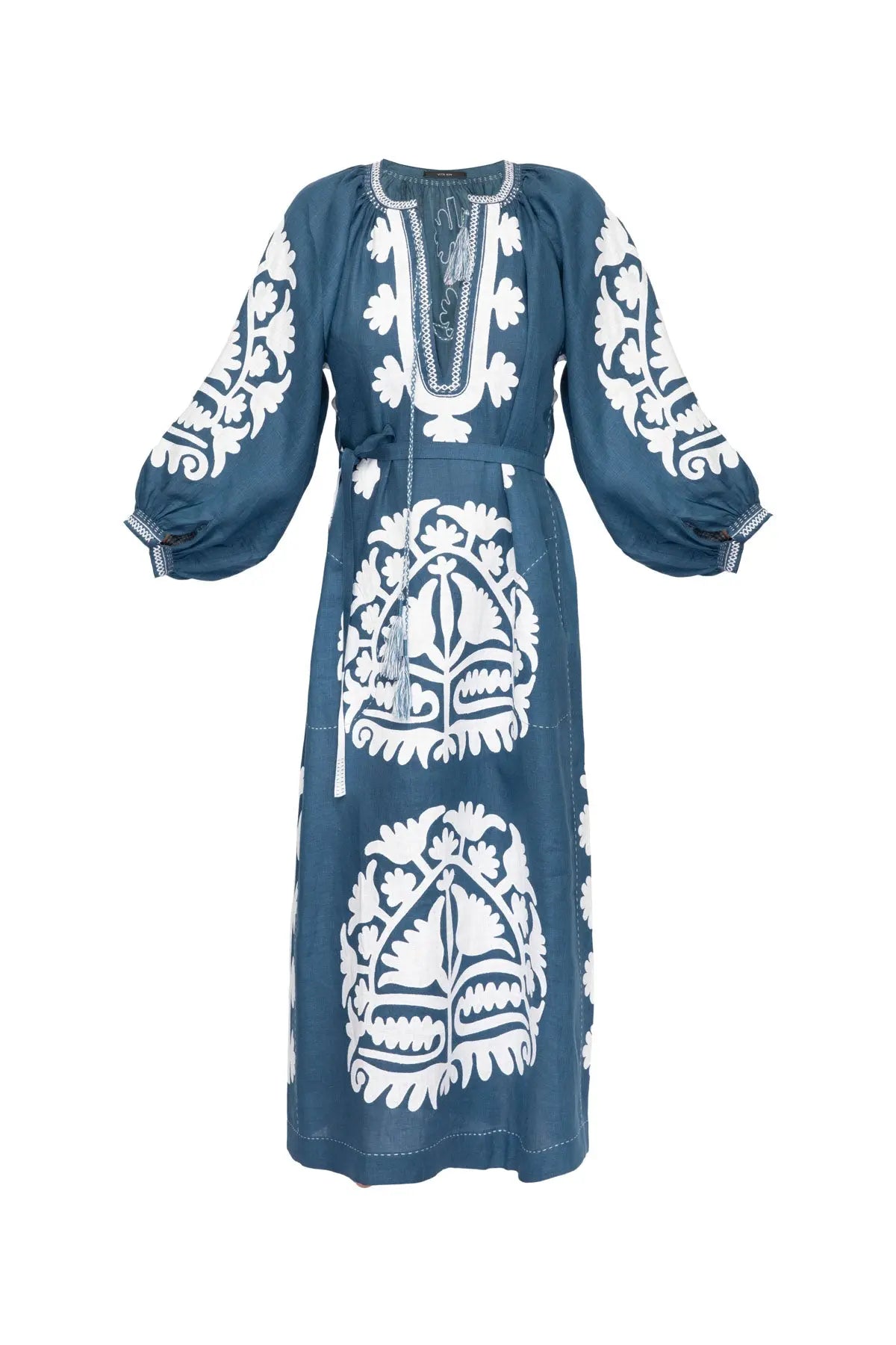 Shalimar Dress - Cobalt Blue & White Vita Kin