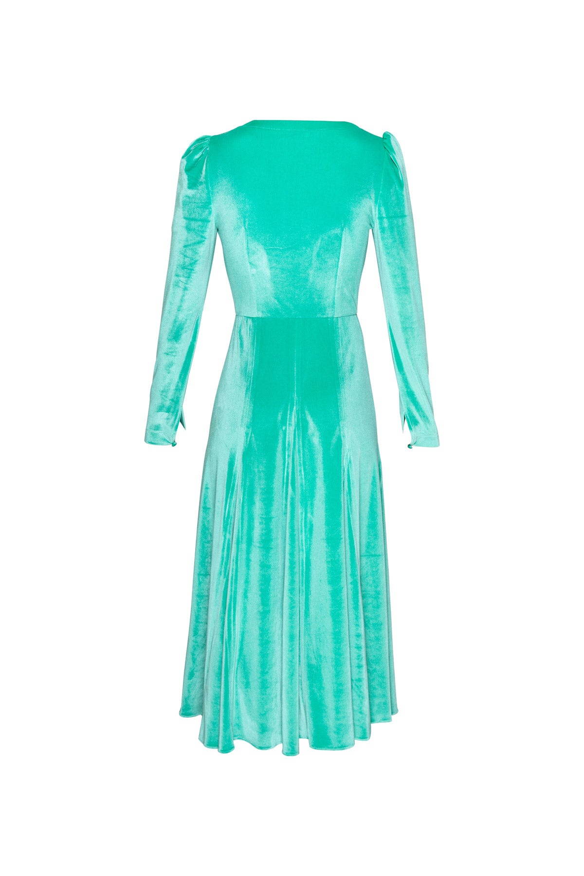 Jemima Velvet Dress - Pale Green