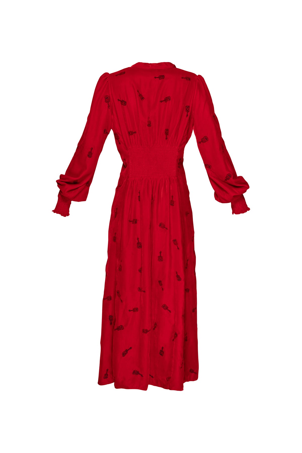 Velvet Boho Guitar Dress - Red