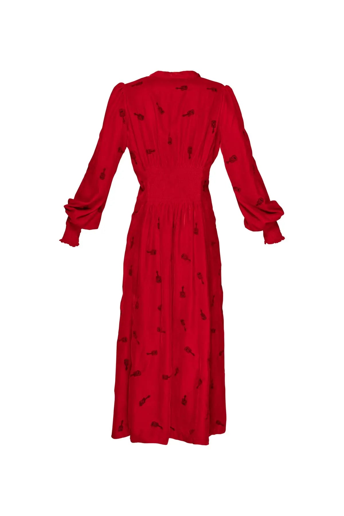 Velvet Boho Guitar Dress - Red Debonnaire