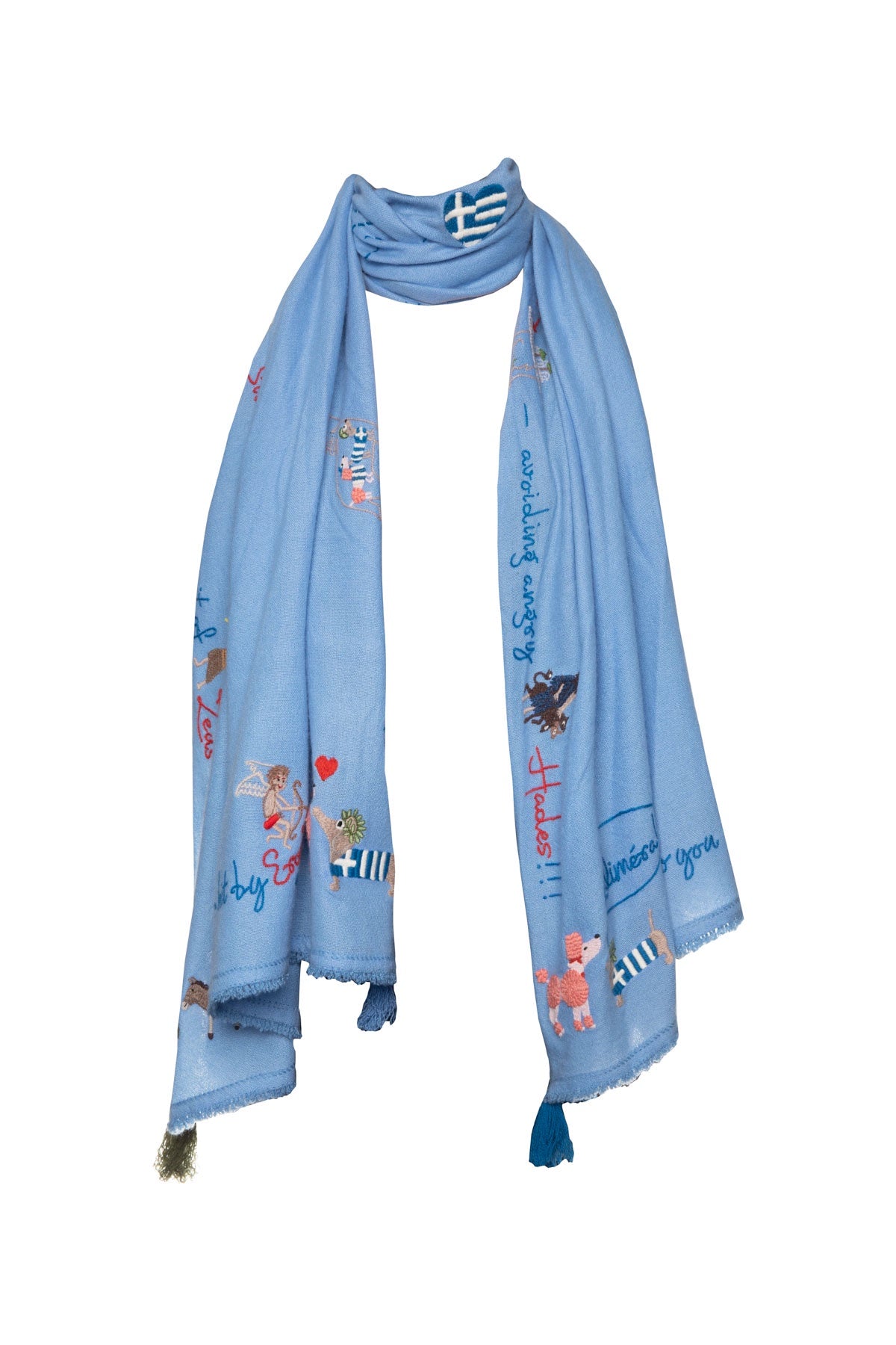 Greek Holiday Shawl - Blue