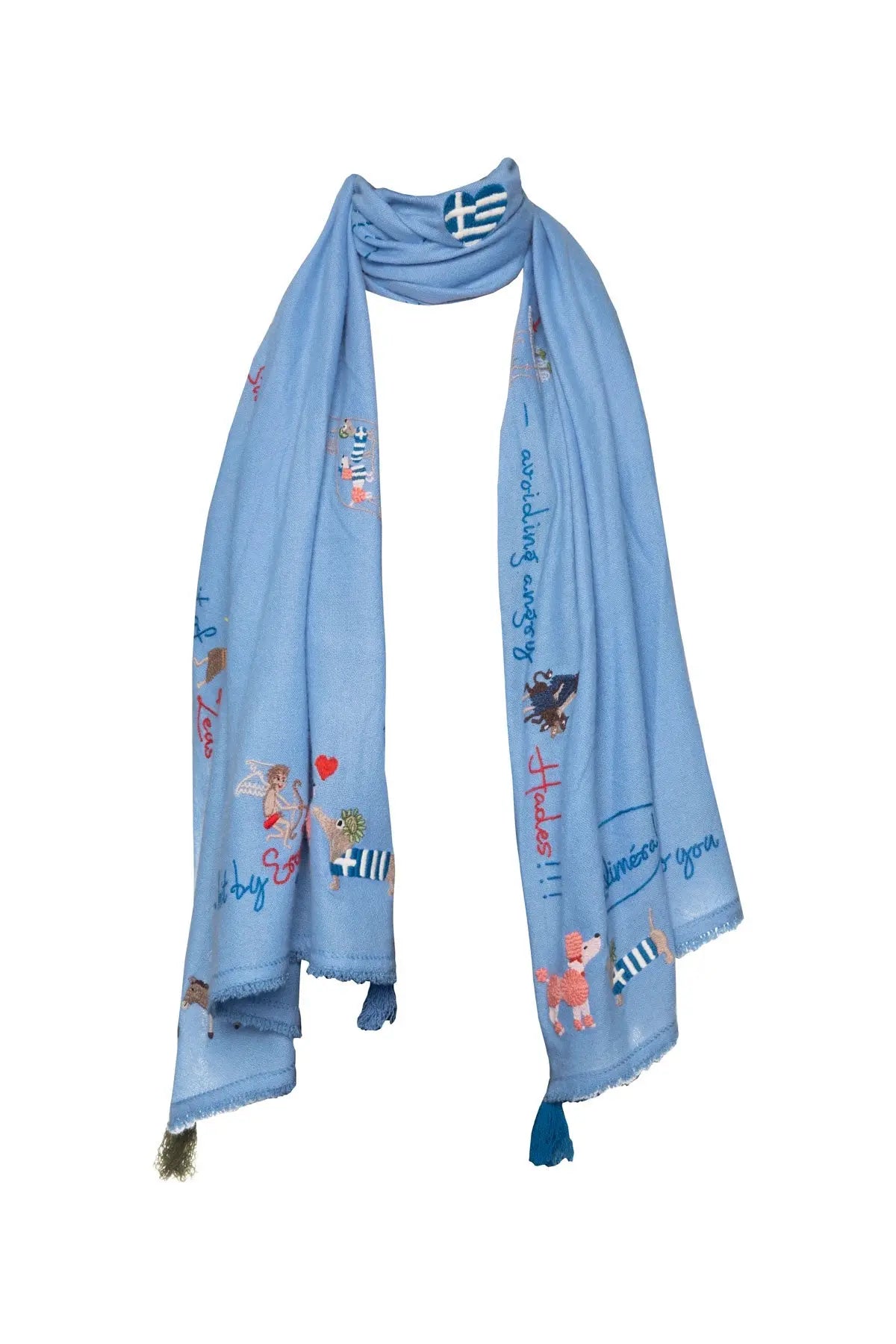 Greek Holiday Shawl - Blue The Holy Goat