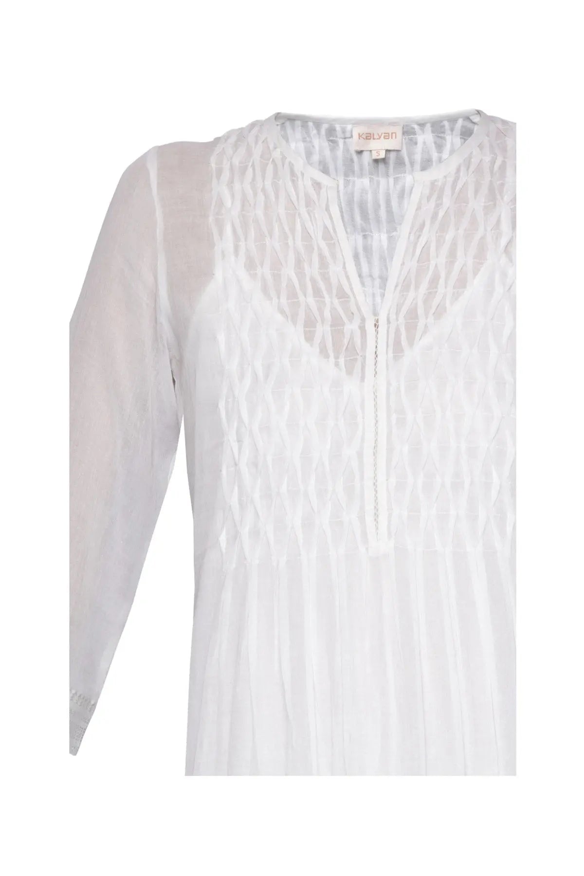 Datex Cotton Dress - White Kalyan