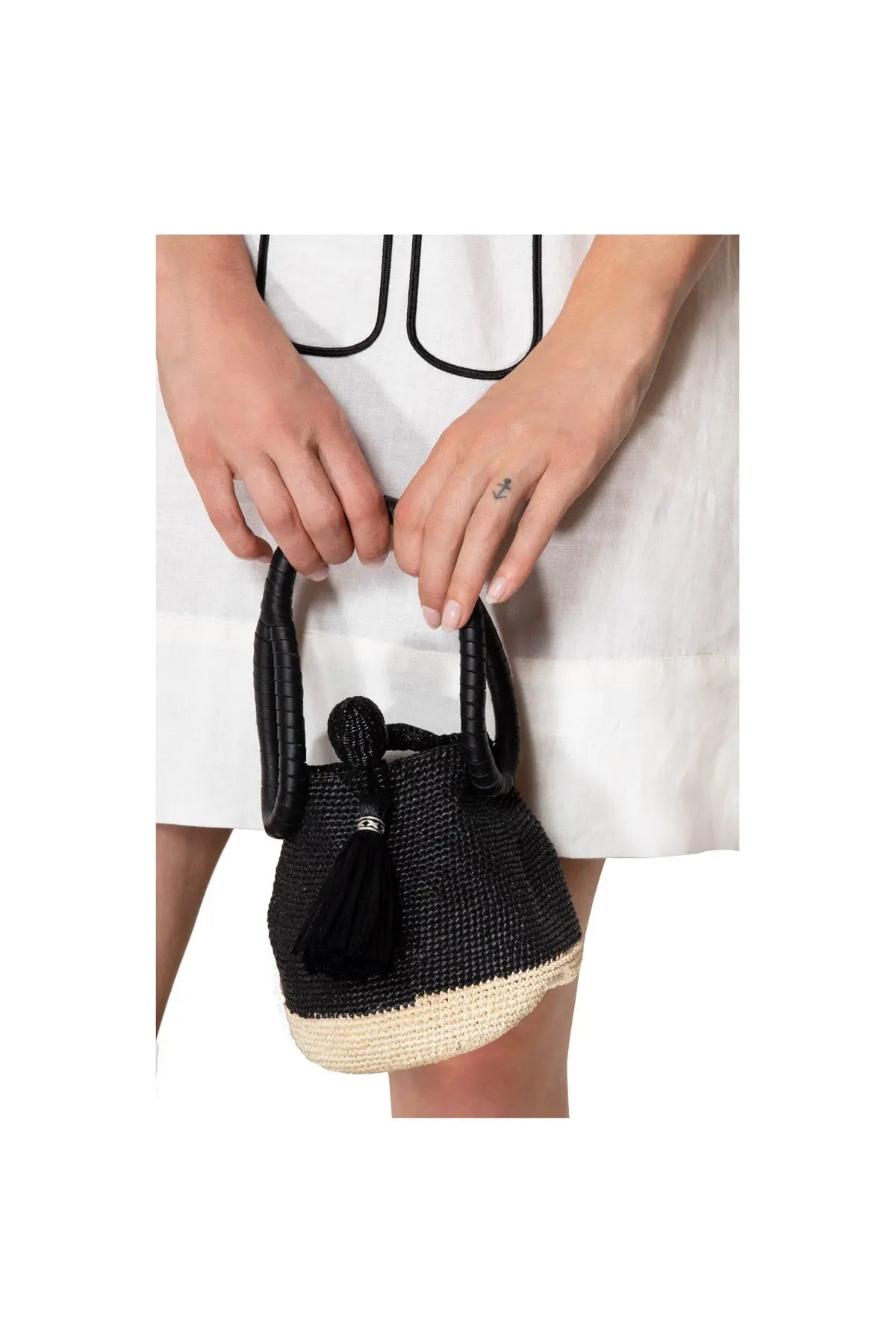 Mini Nightiming Bag - Black & Ecru Johanna Ortiz