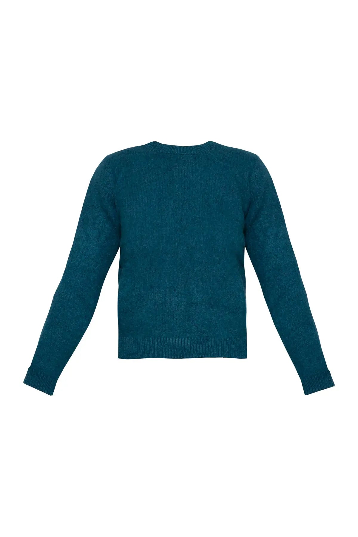 Simple Crew Jumper - Peacock The Elder Statesman