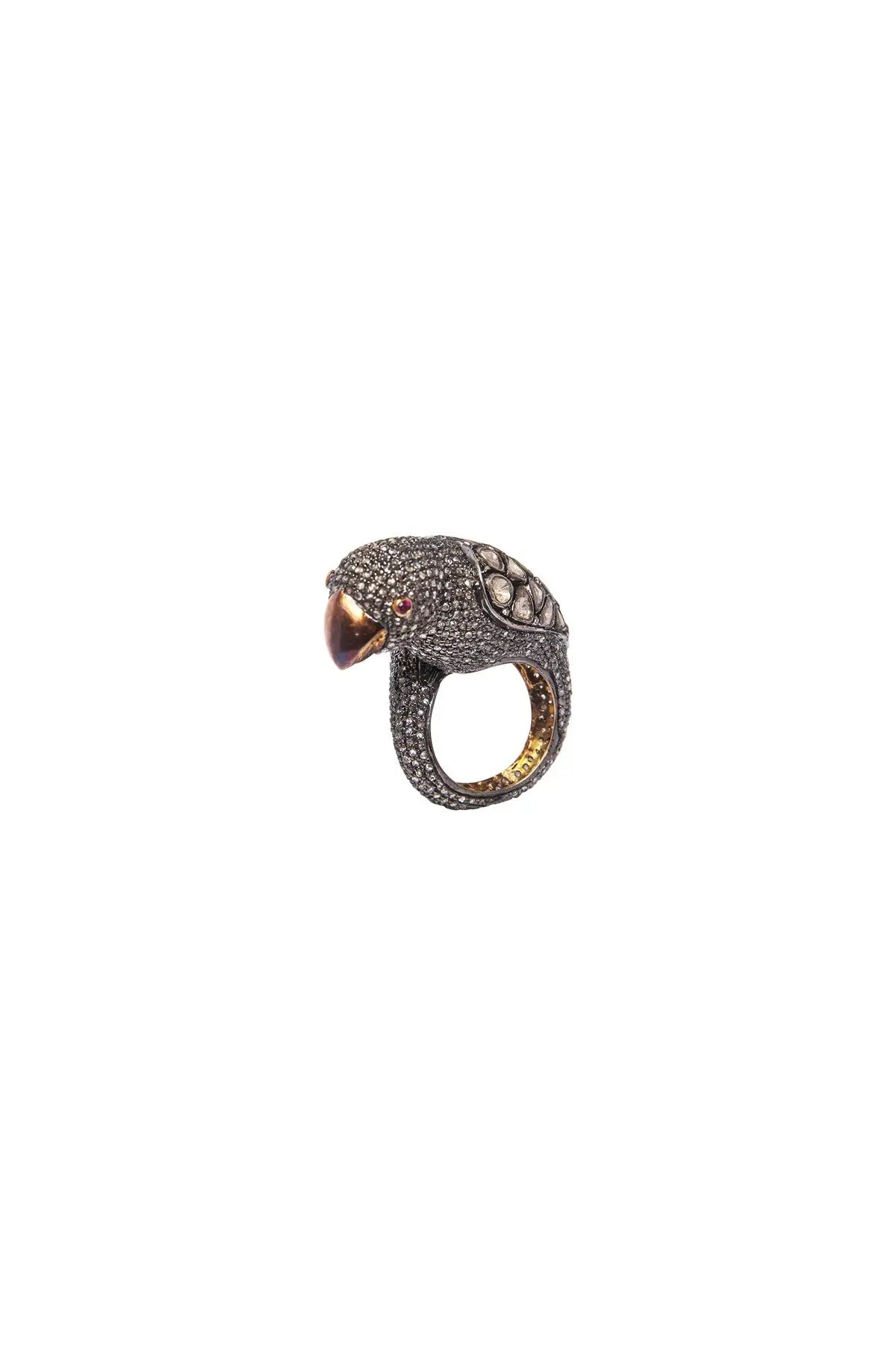 Diamond & Ruby Parrot Ring The Gem Palace