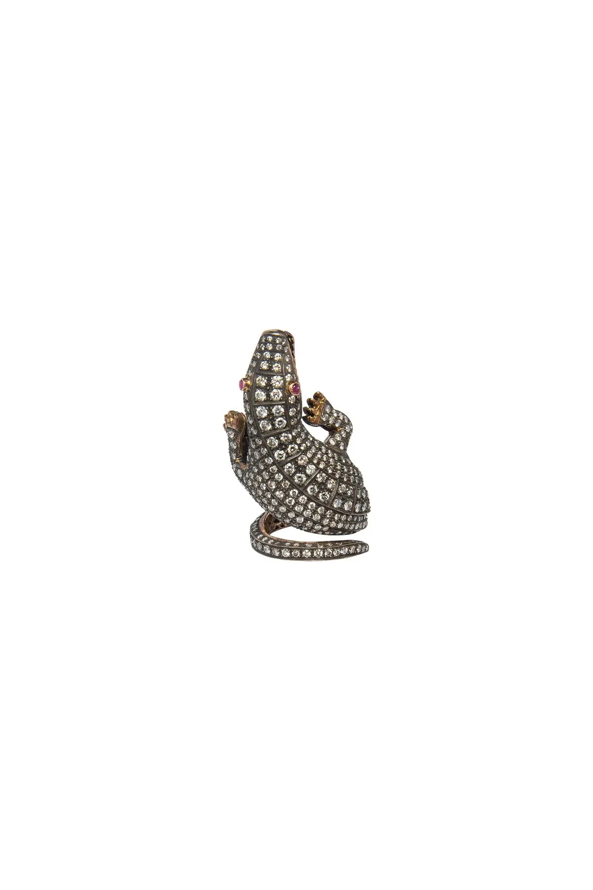 Diamond & Ruby Crocodile Ring The Gem Palace