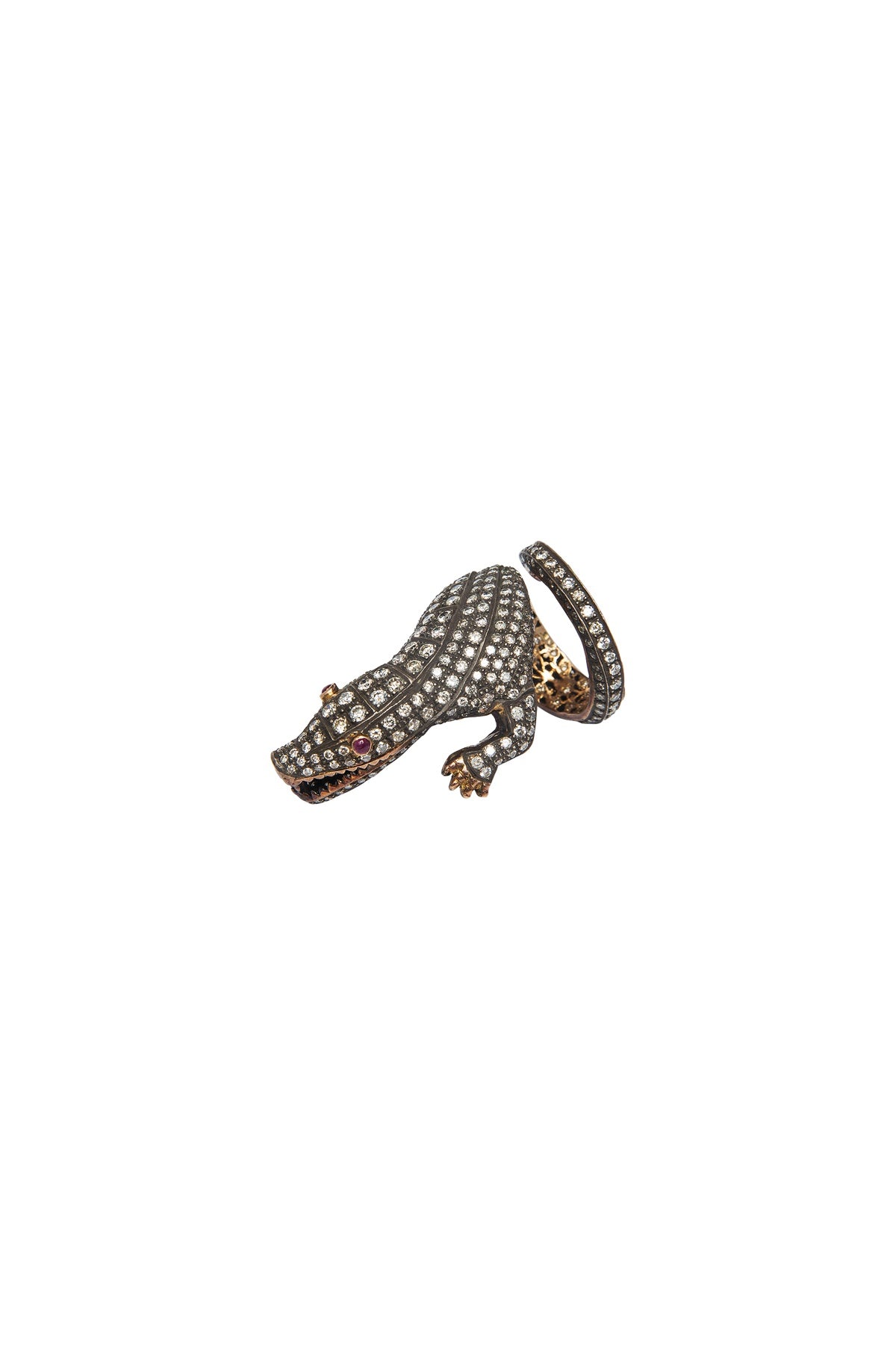 Diamond & Ruby Crocodile Ring