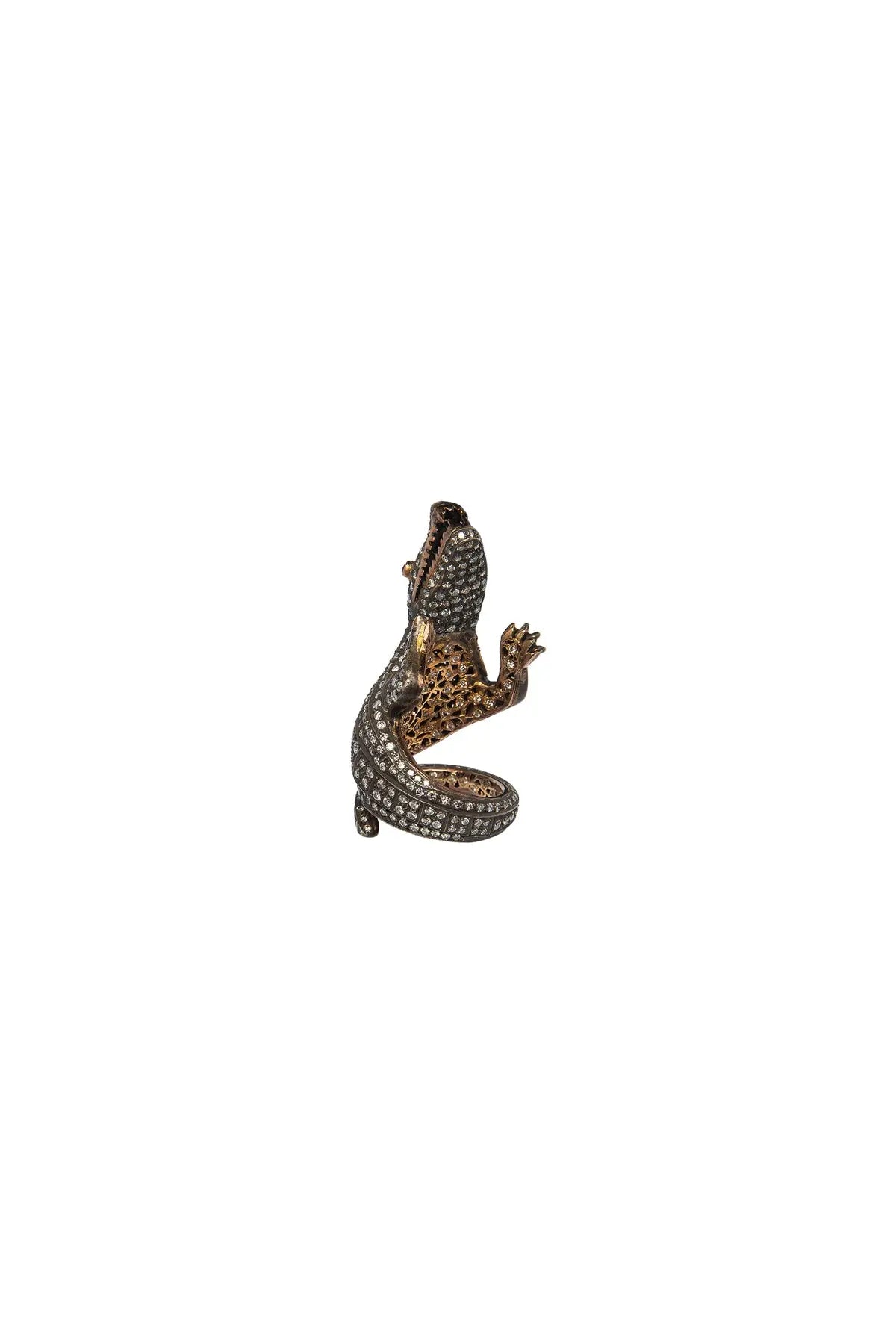 Diamond & Ruby Crocodile Ring The Gem Palace