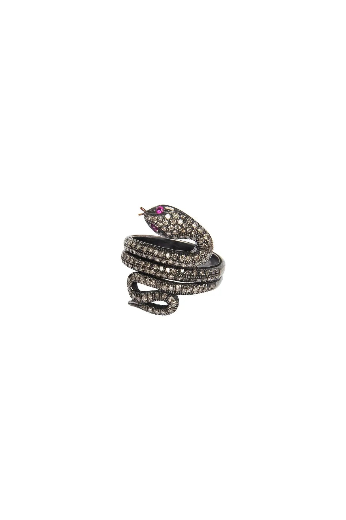 Diamond & Ruby Snake Ring The Gem Palace