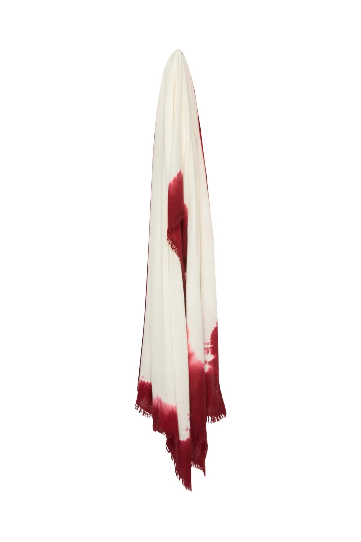 Dip Dye Cashmere Shawl - Off White & Dark Red The Holy Goat