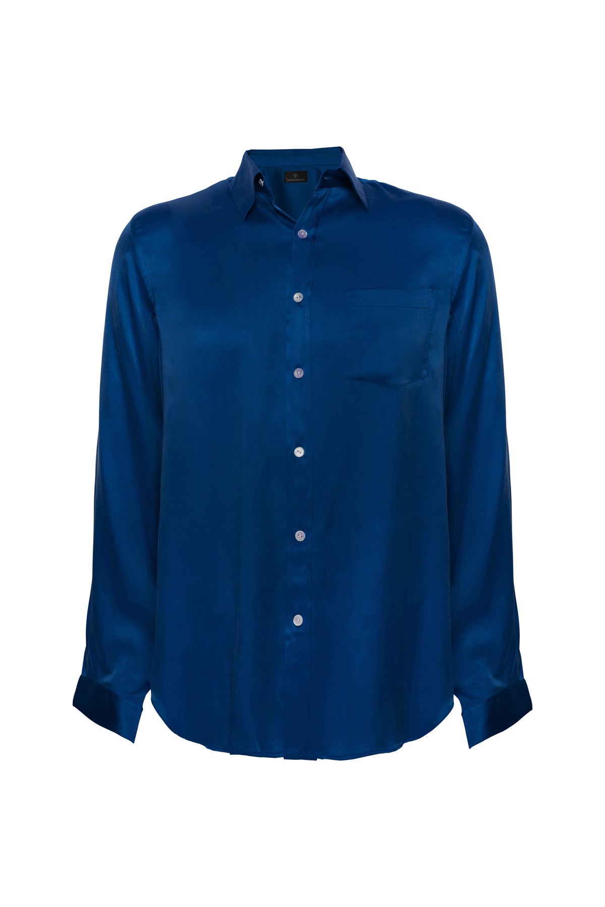 Men's Silk Shirt - Navy Blue