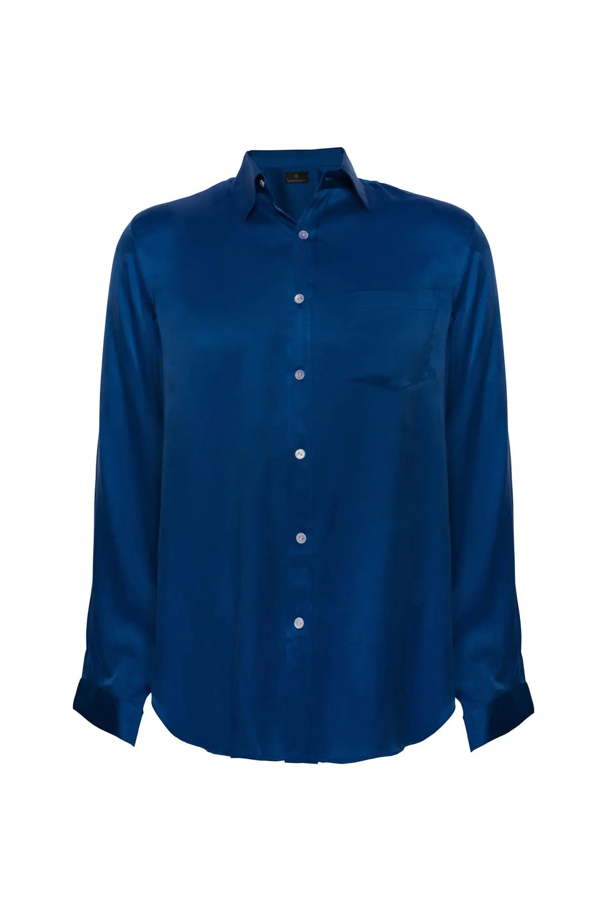 Men's Silk Shirt - Navy Blue Debonnaire