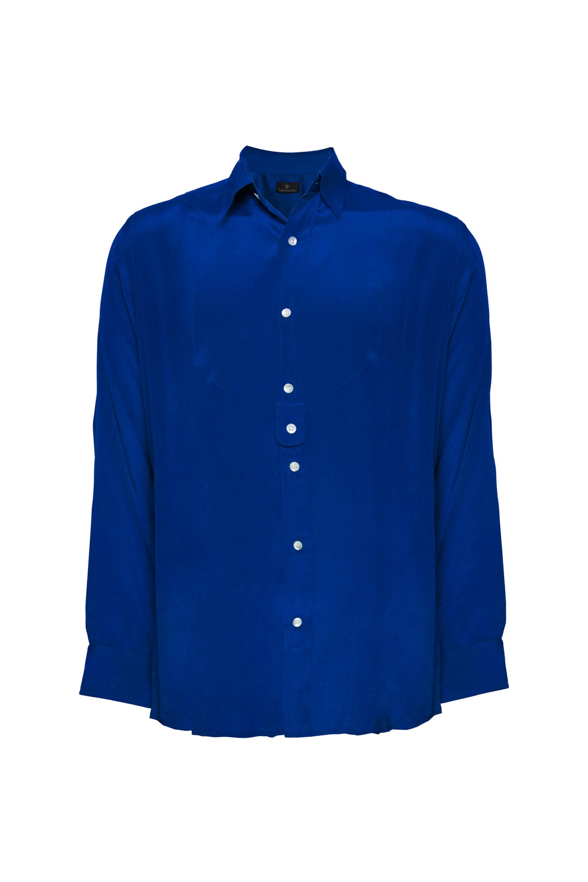 Men's Silk Cowboy Shirt - Bright Blue