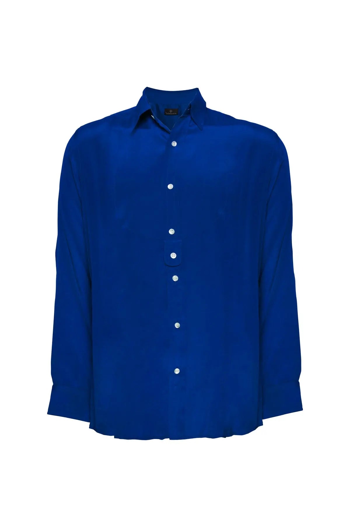 Men's Silk Cowboy Shirt - Bright Blue Debonnaire