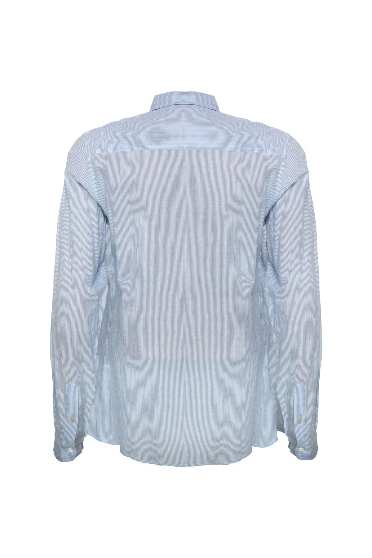 Men's Cotton Embroidered Shirt - Pale Blue Kalyan