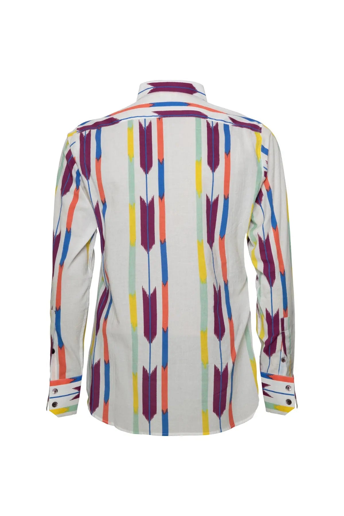 Ikat Print Men's Shirt - Yellow IDLI