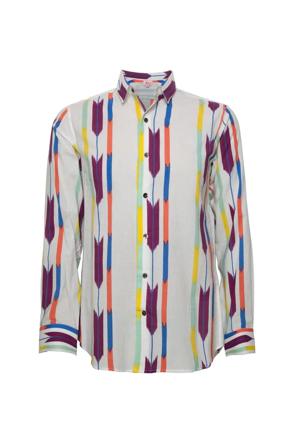 Ikat Print Men's Shirt - Yellow IDLI