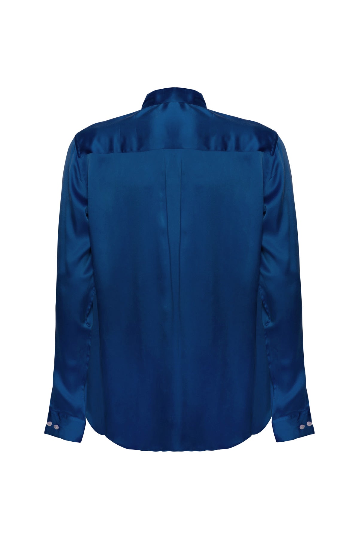 Men's Silk Shirt - Navy Blue