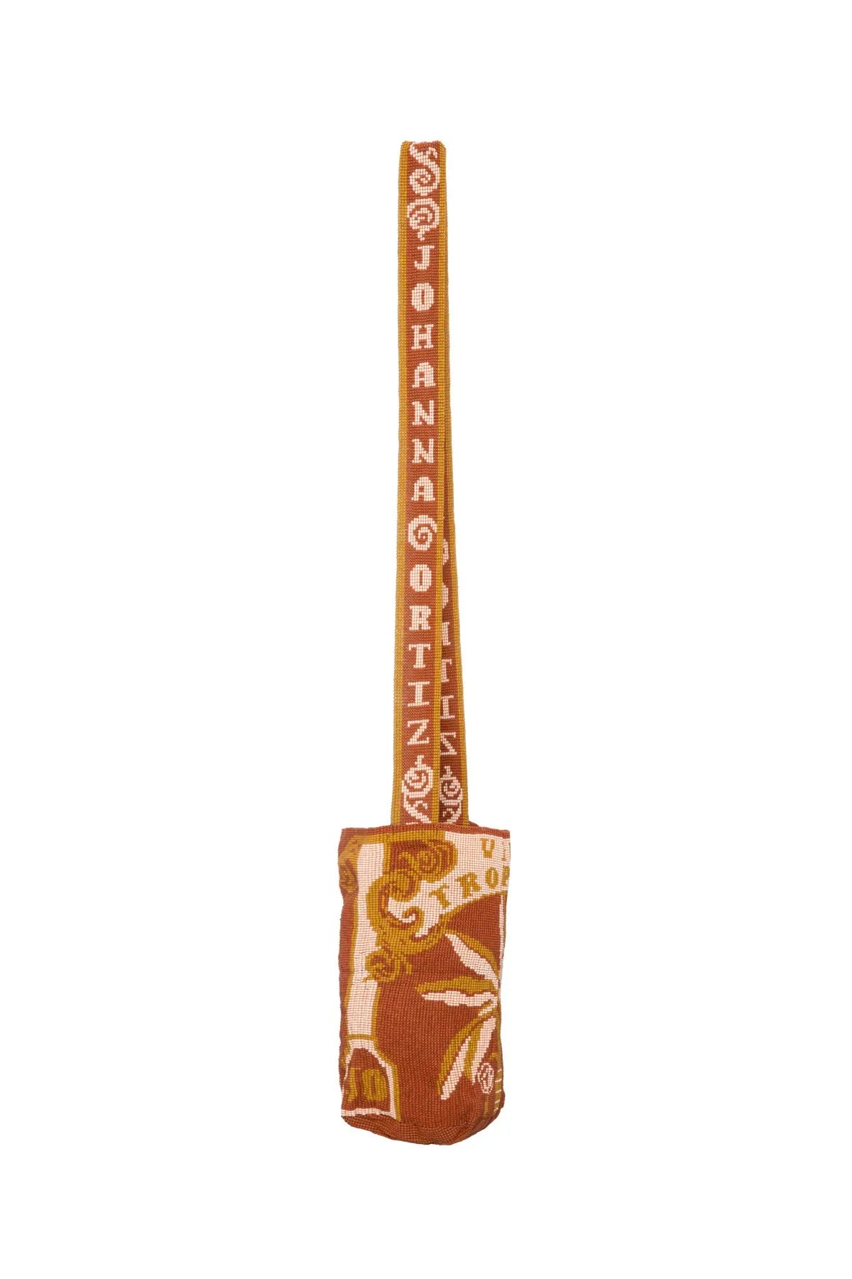 Beaded Vida Tropical Mochila - Cigar & Apricot Johanna Ortiz