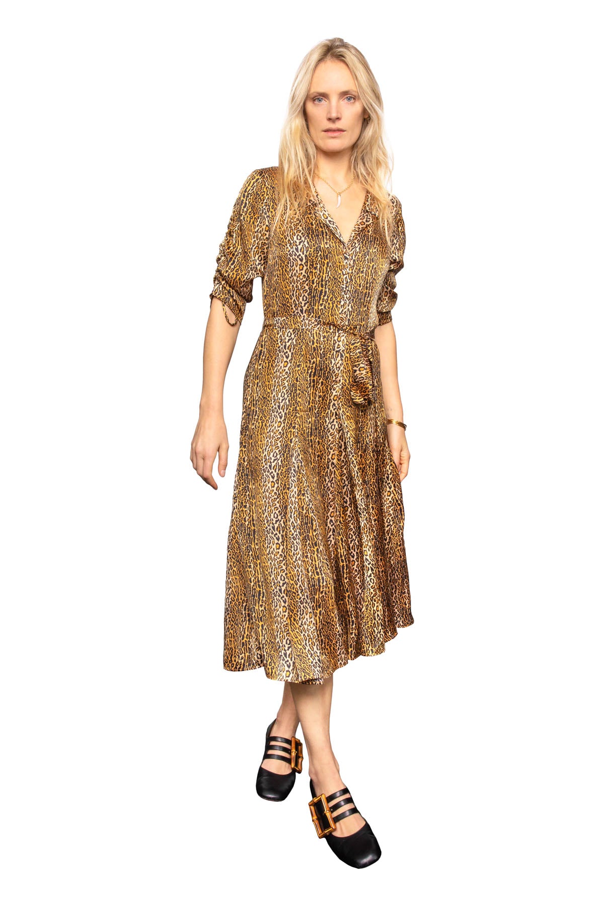Silk Bugesha Dress - Leopard Print