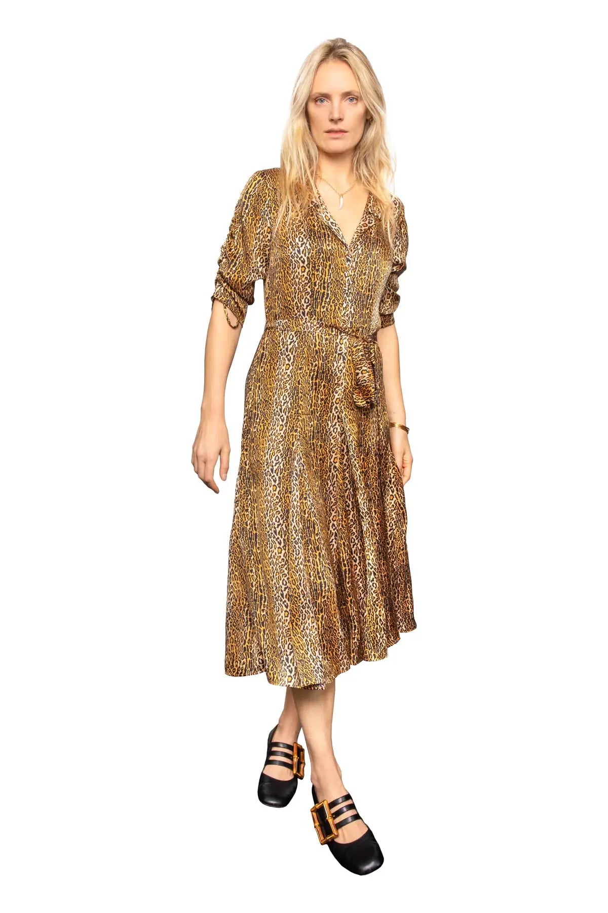 Silk Bugesha Dress - Leopard Print Debonnaire