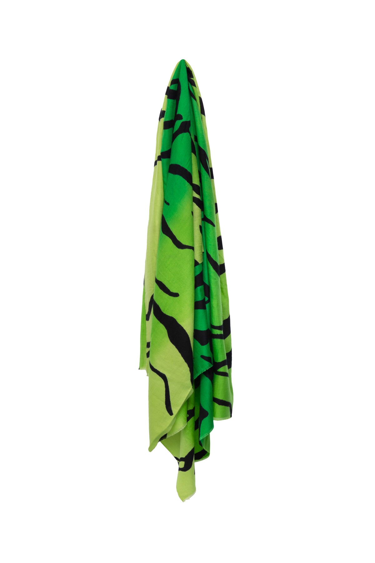 Tiger Hand-painted Ombres Shawl - Green & Lime