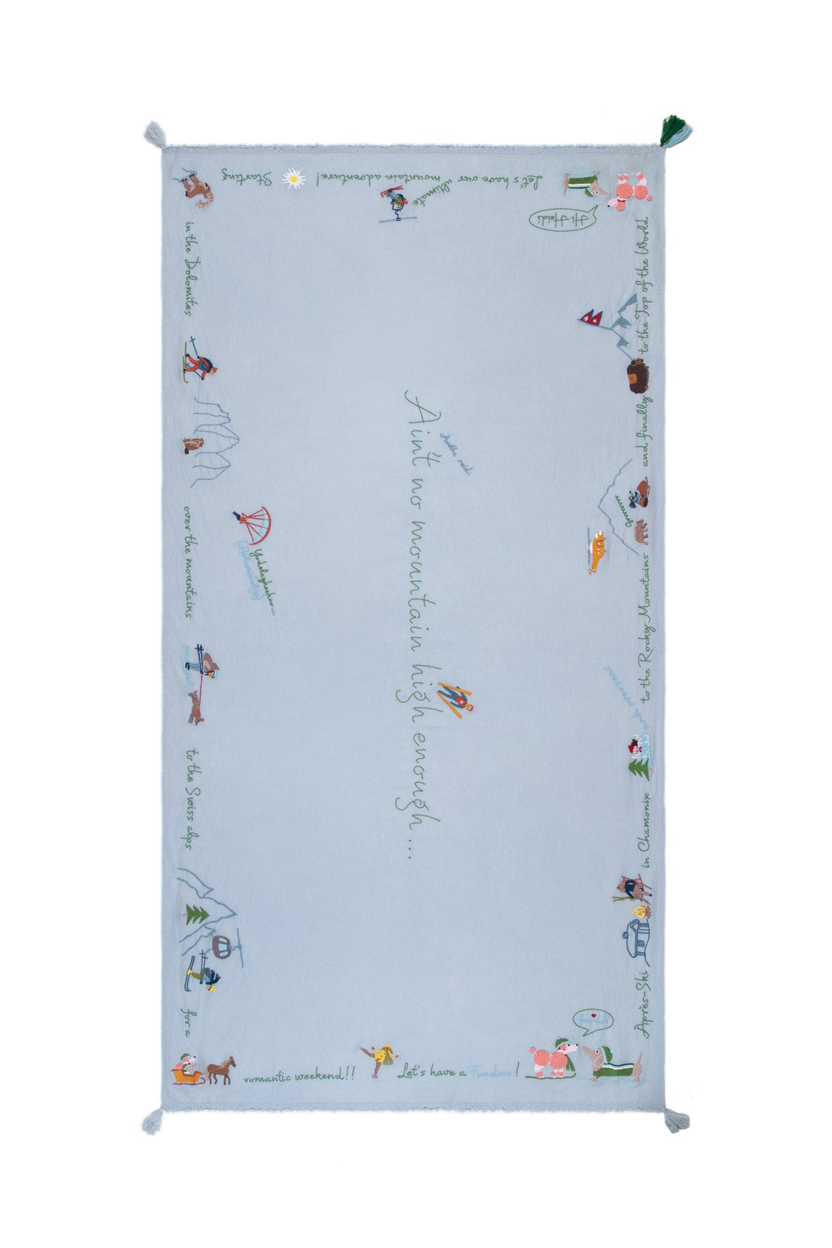 Alpine Holiday Shawl - Pearl Blue