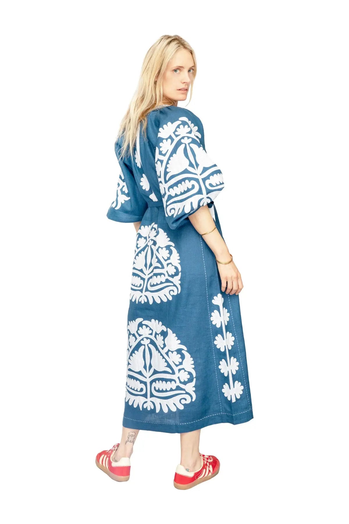 Shalimar Dress - Cobalt Blue & White Vita Kin