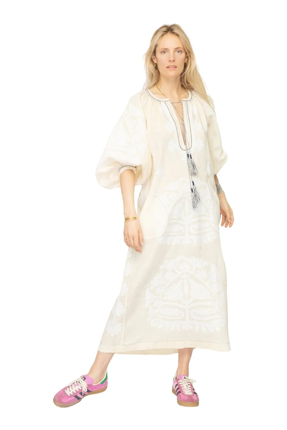 Shalimar Dress - Cream & White Vita Kin