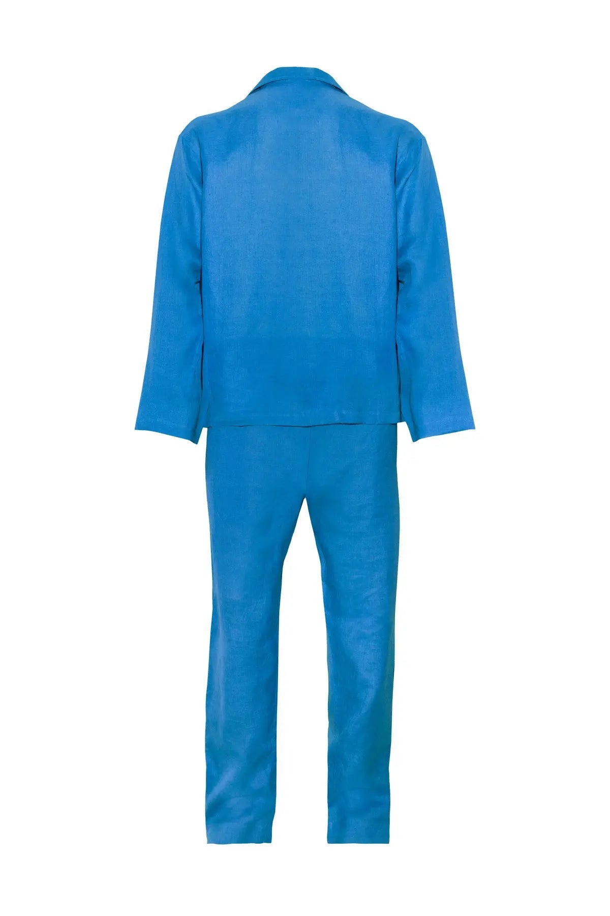 Men's Linen Pyjamas - Ocean Blue Debonnaire