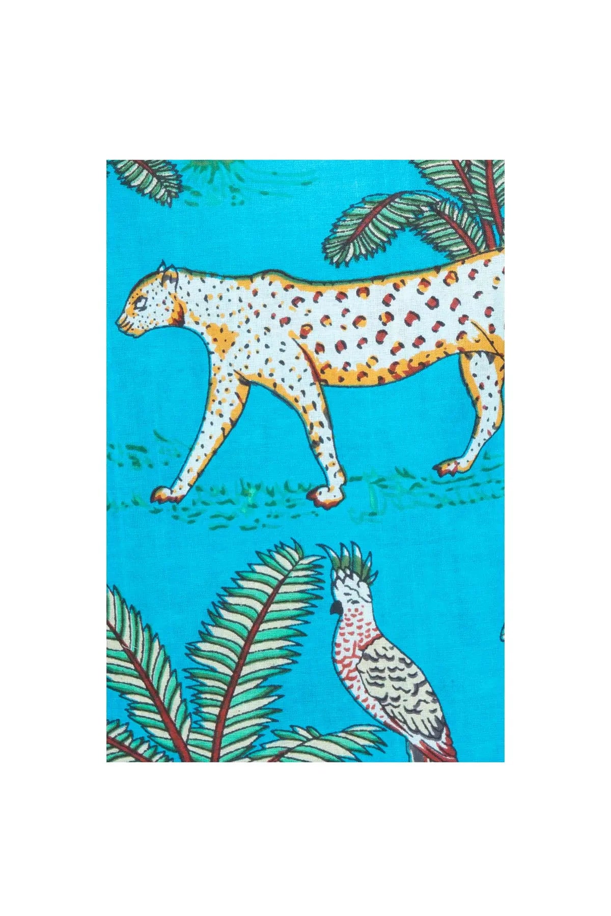 Cotton Jungle Print Pyjamas - Bright Lapis Blue Debonnaire