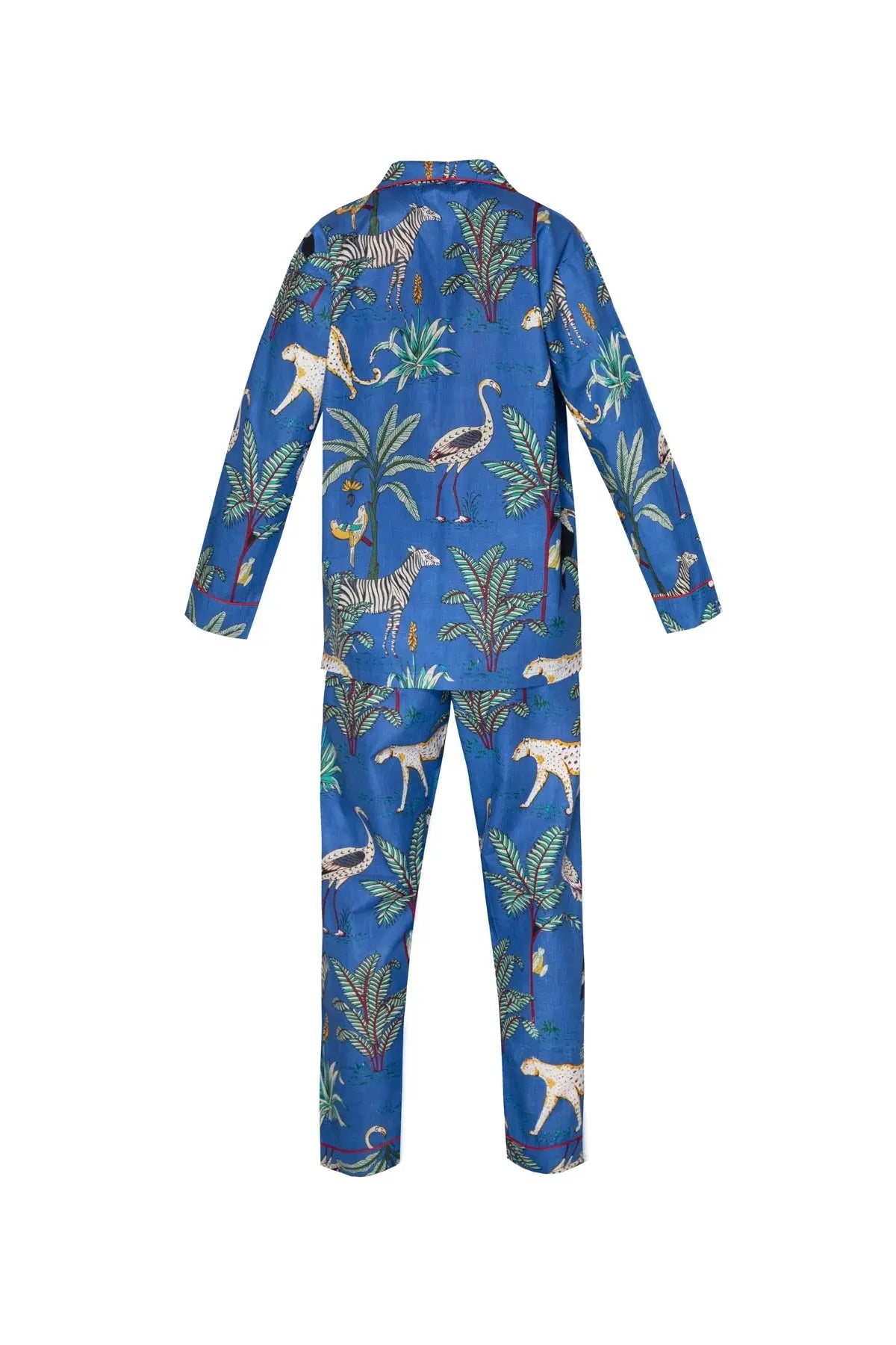 Cotton Jungle Print Pyjamas - Dark Blue Debonnaire