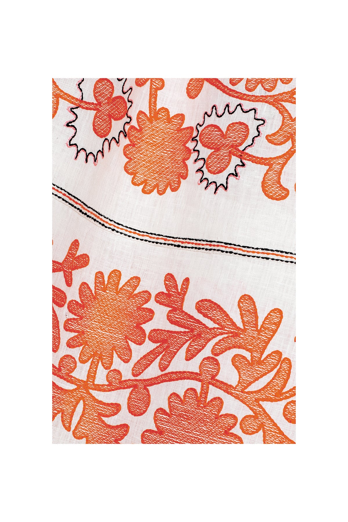 Petra Midi Dress - Cream & Orange