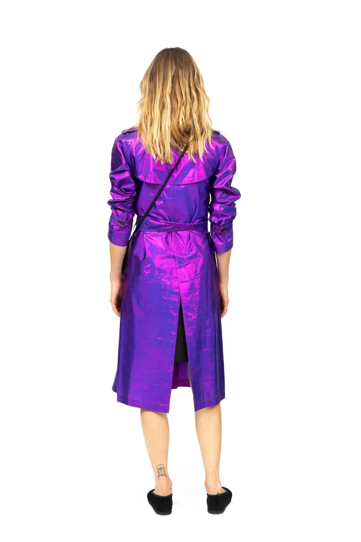 Metallic Silk Trench - Purple Debonnaire