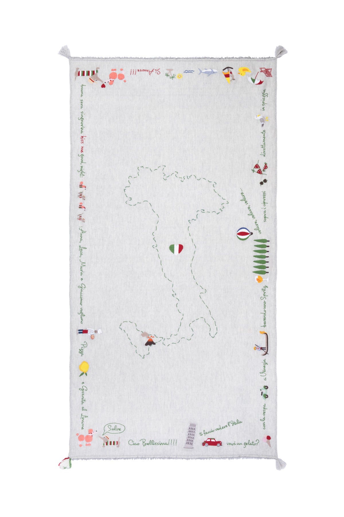 Italian Holiday Shawl - Light Grey