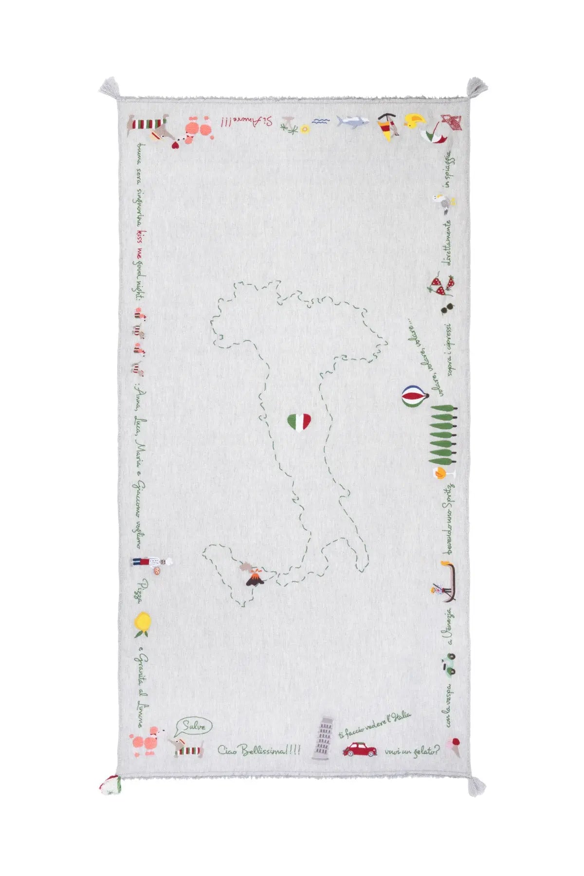Italian Holiday Shawl - Light Grey The Holy Goat