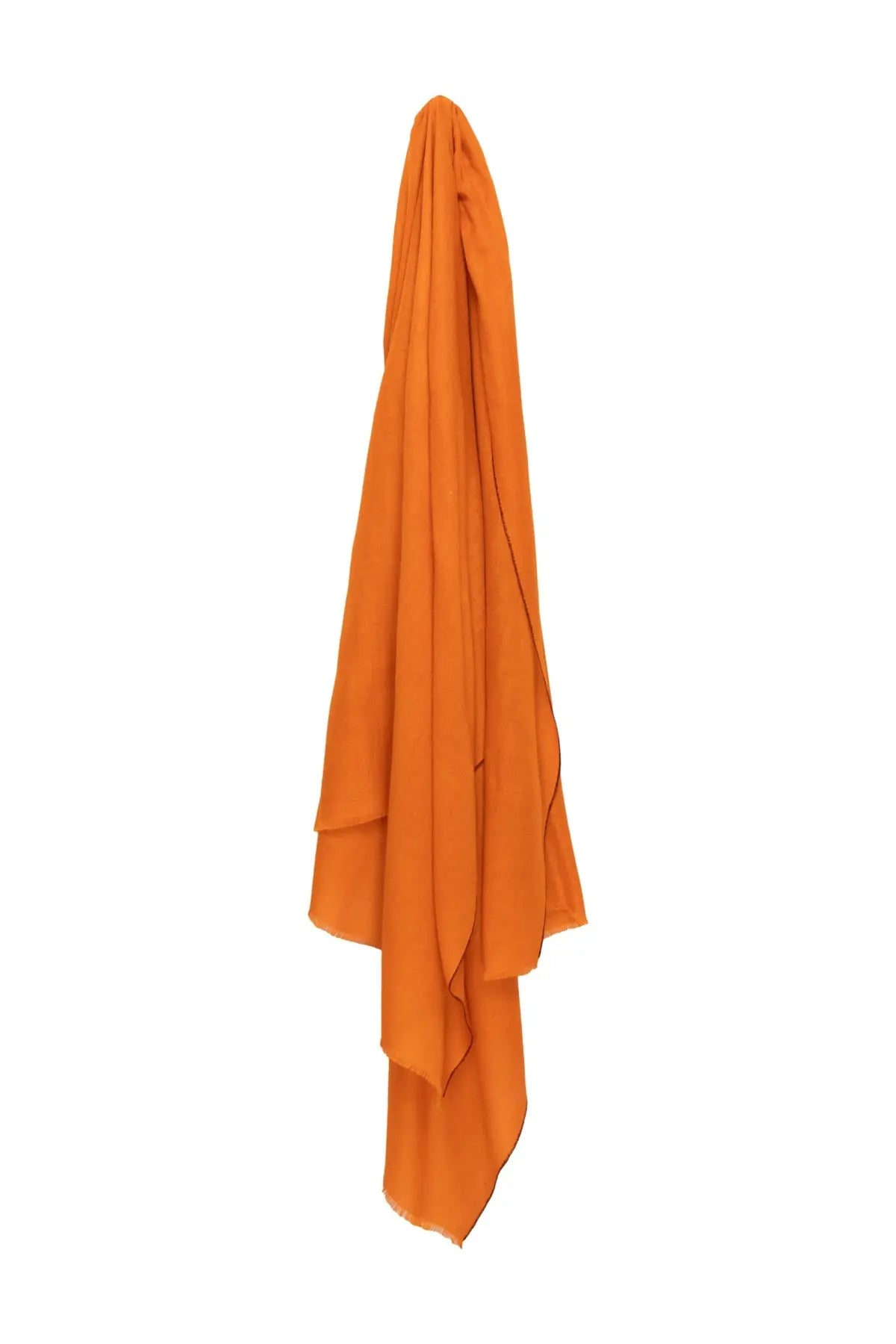 Classic Embroidered Edge Cashmere Pashmina Shawl - Orange Debonnaire