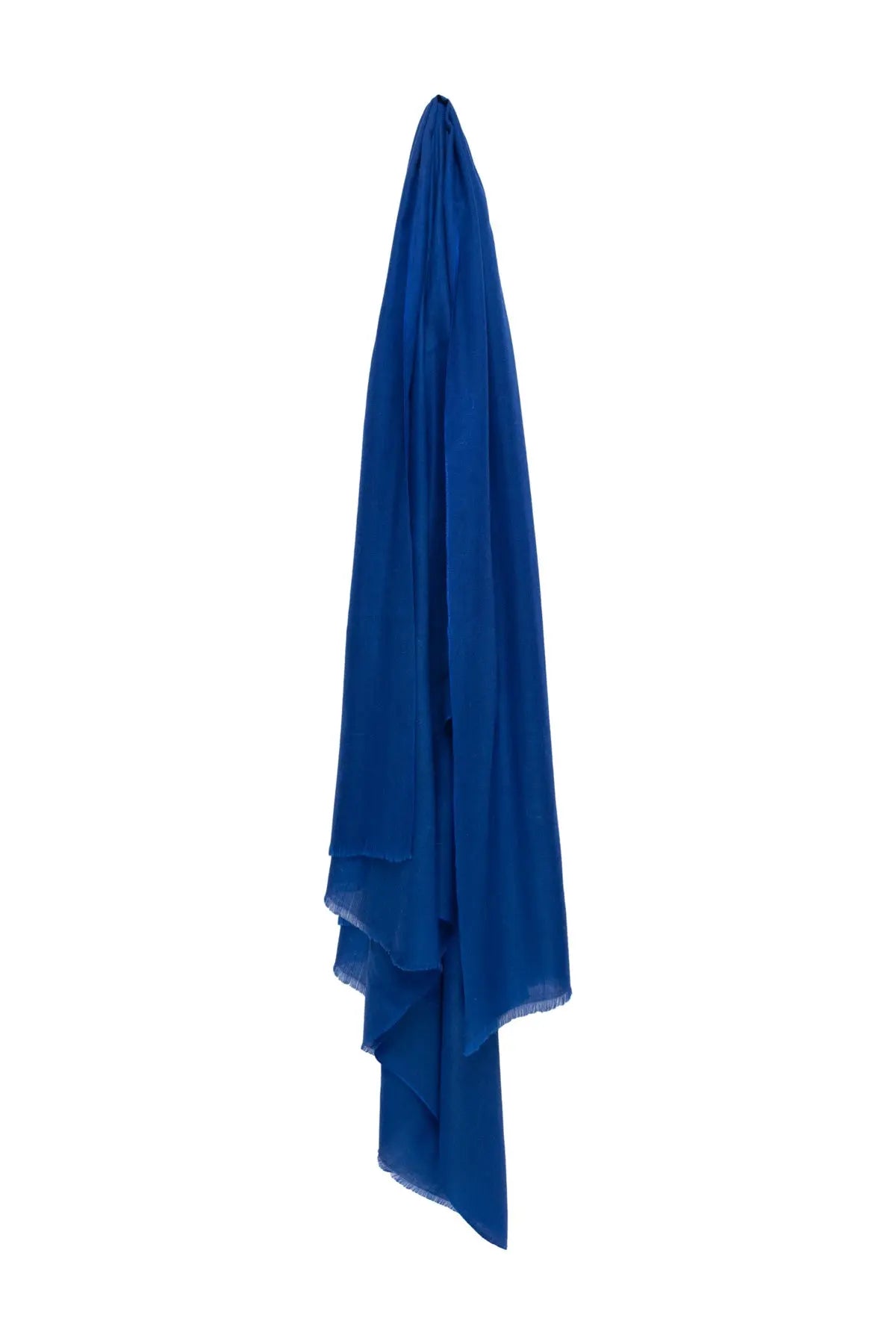 Classic Embroidered Edge Cashmere Pashmina Shawl - Electric Blue Debonnaire