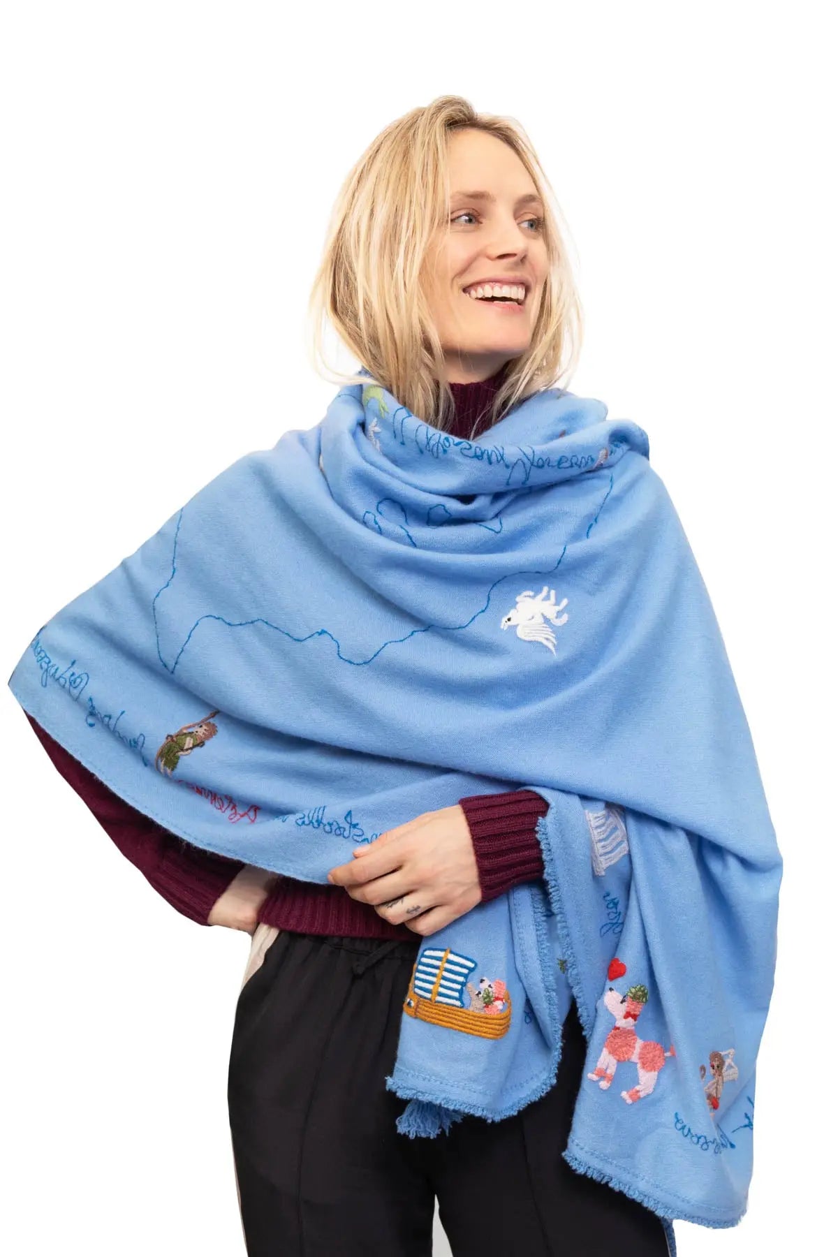 Greek Holiday Shawl - Blue The Holy Goat