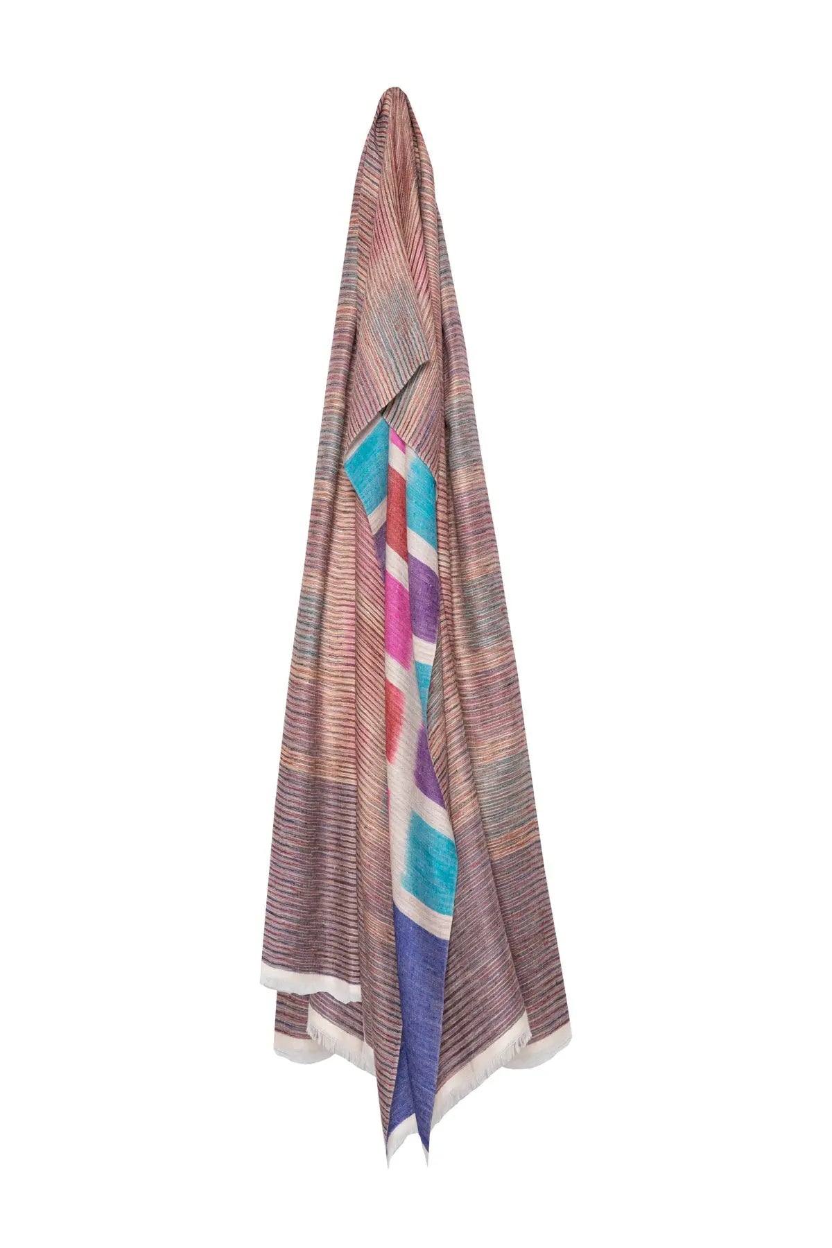 Reversible Shawl - Blue Block Andraab