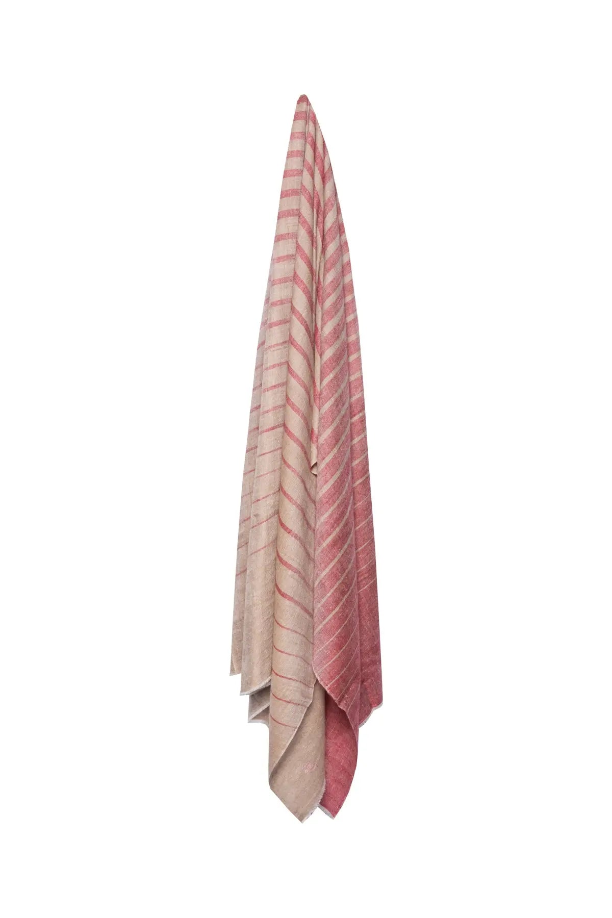 Multi Stripe Pashmina Shawl - Red & Beige Debonnaire
