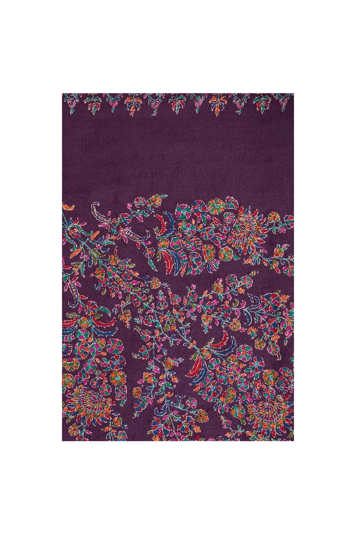 Purple Special Embroidery Scarf