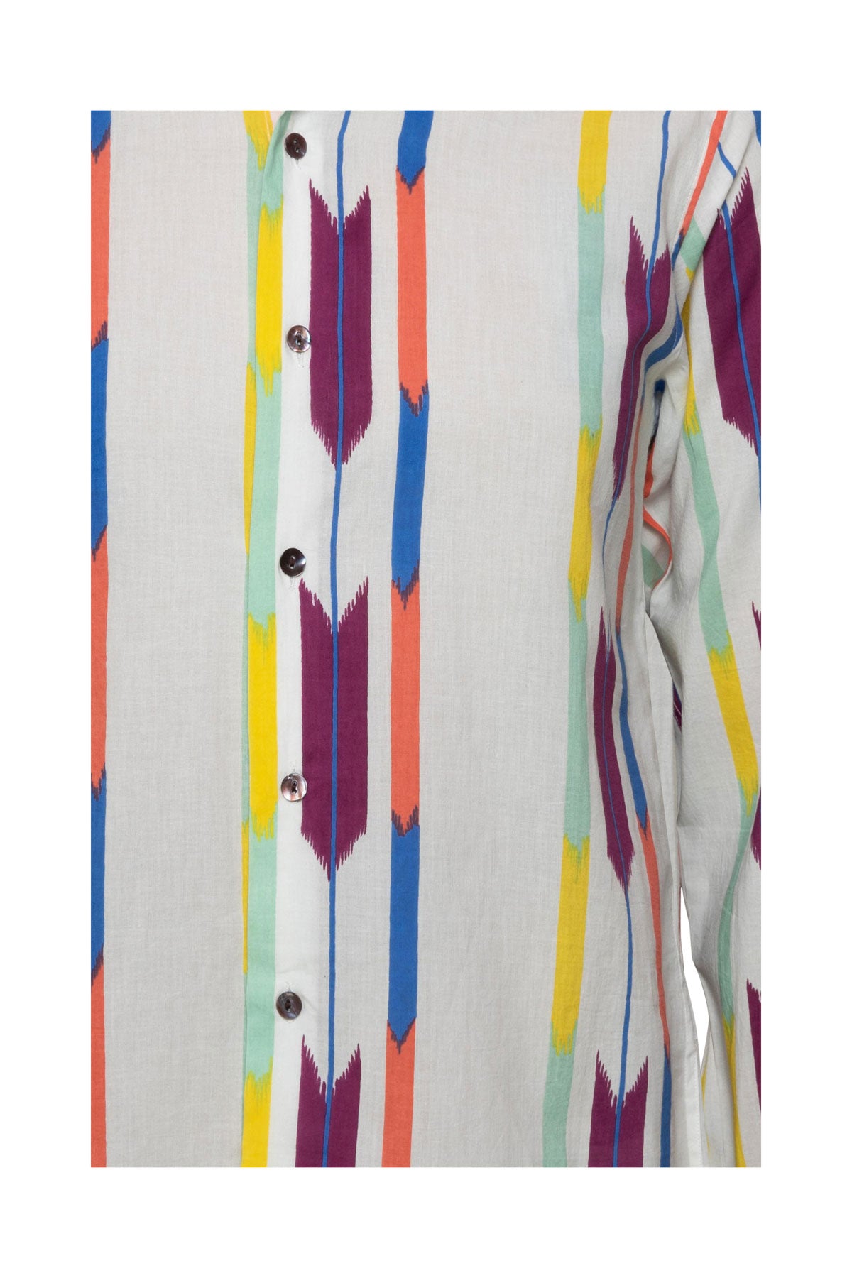 Ikat Print Men's Shirt - Yellow