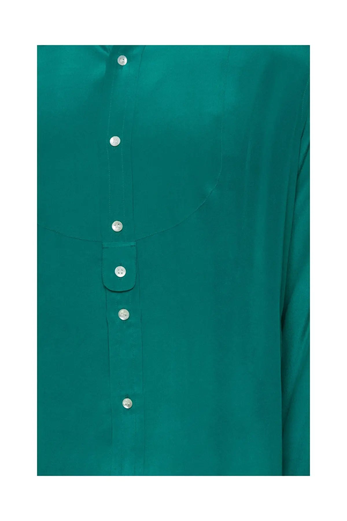 Men's Silk Cowboy Shirt - Dark Green Debonnaire