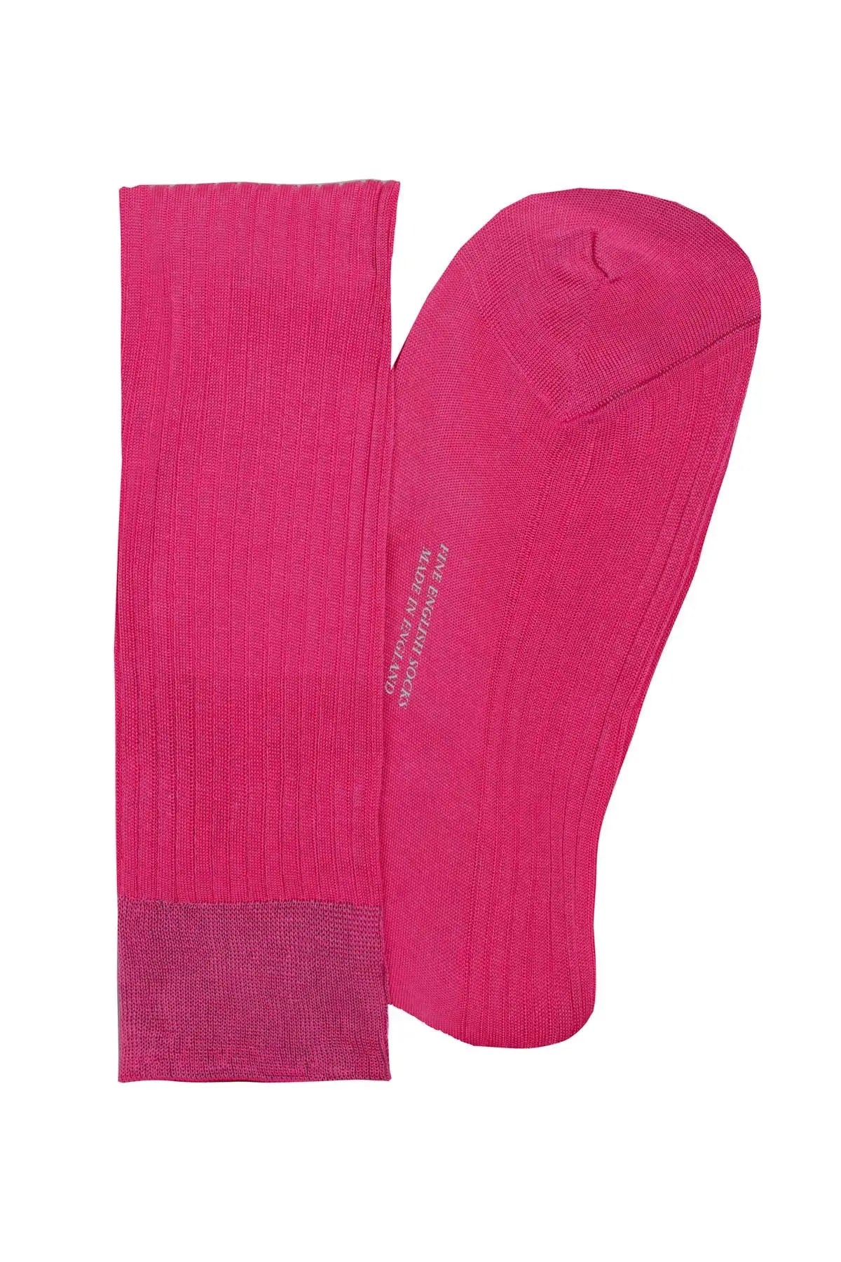 Long Men's Cotton Socks - Fuchsia Debonnaire