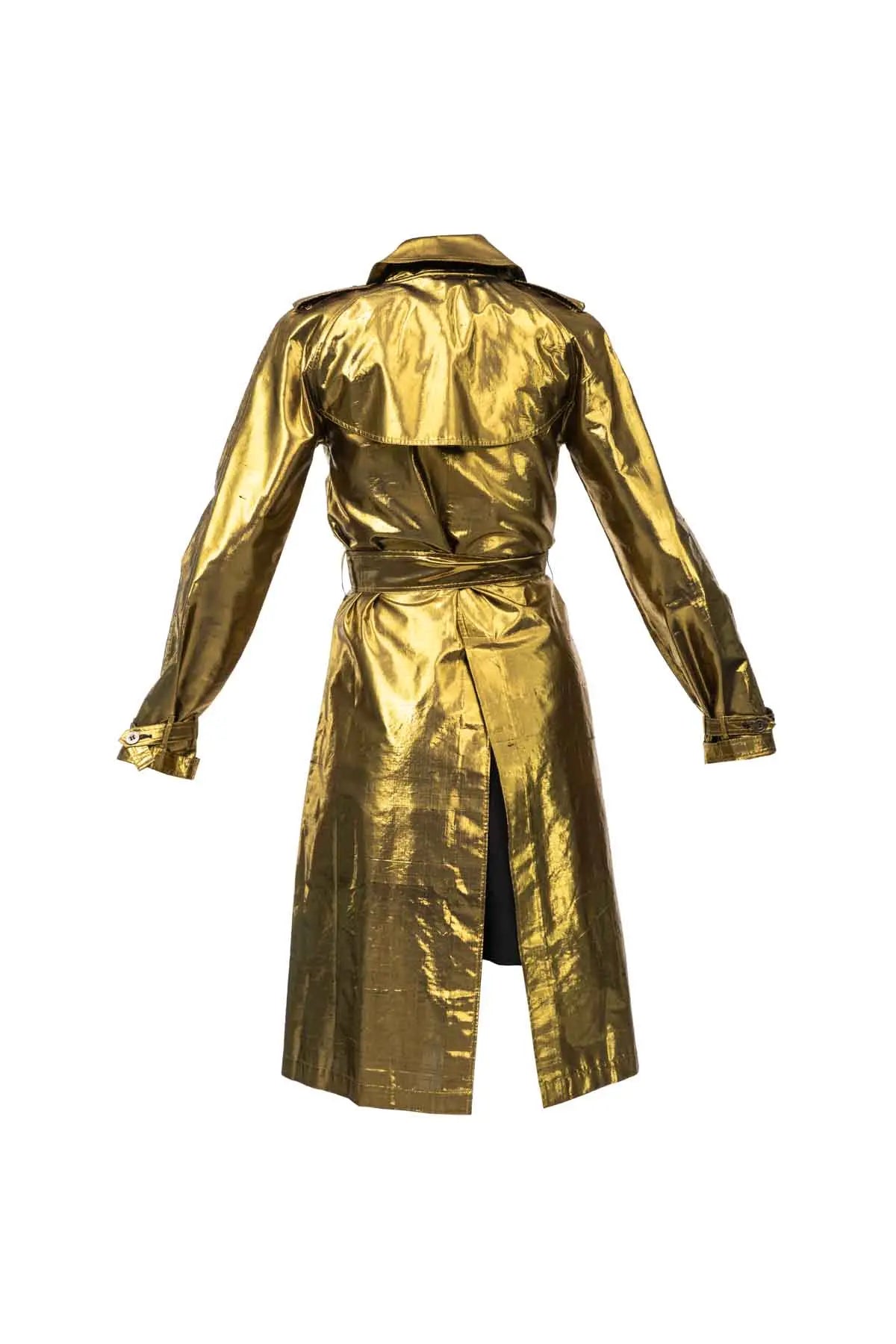 Metallic Silk Trench - Gold Debonnaire