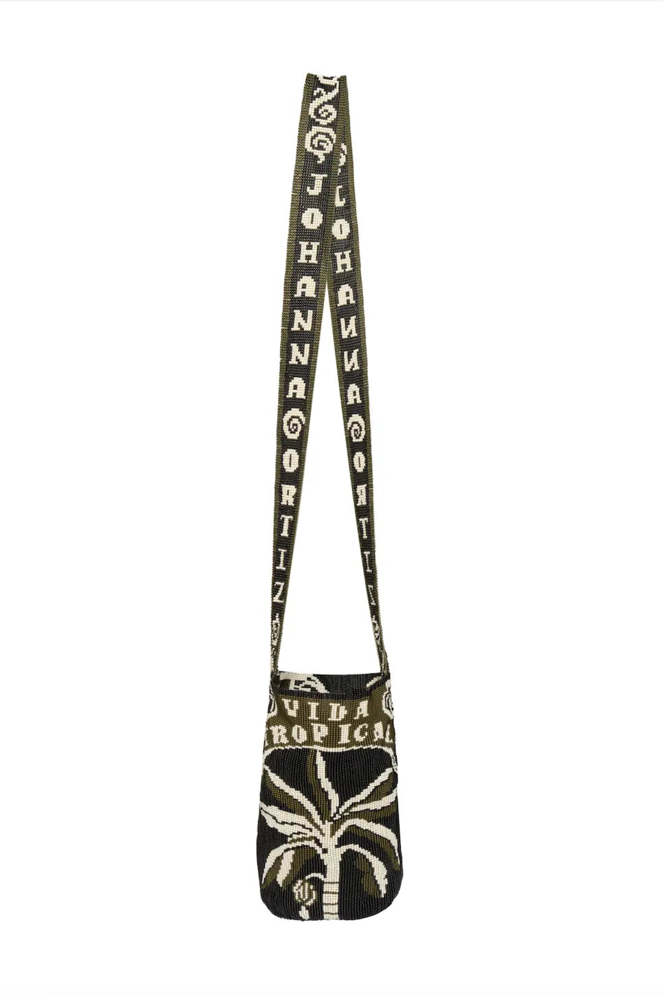 Beaded Vida Tropical Mochila - Black Johanna Ortiz