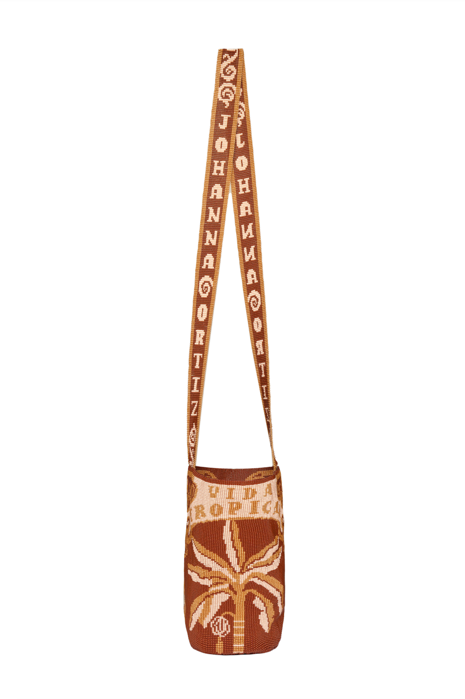 Beaded Vida Tropical Mochila - Cigar & Apricot