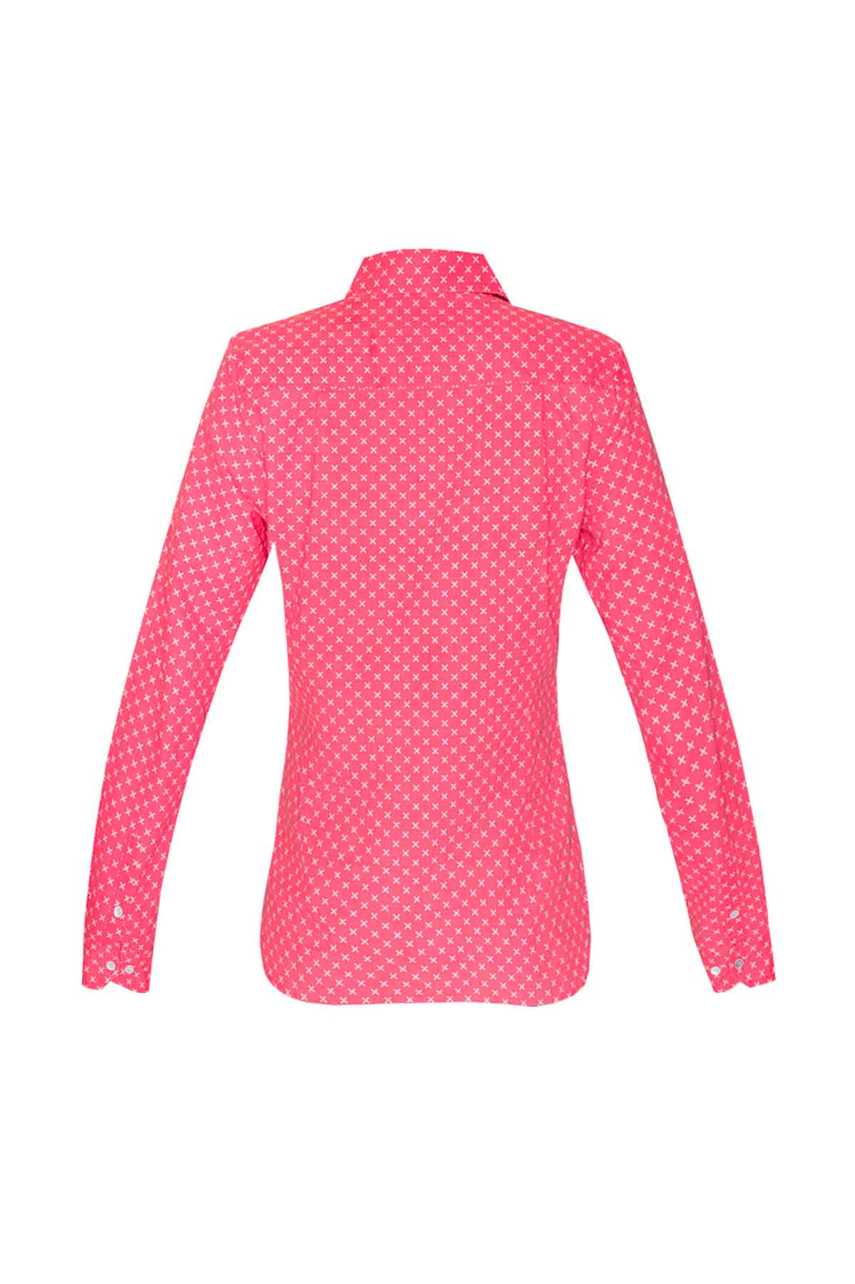 Women's Cotton Shirt - Pink Crosses